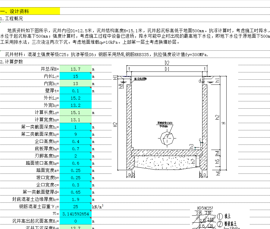 矩形沉井计算表格.png