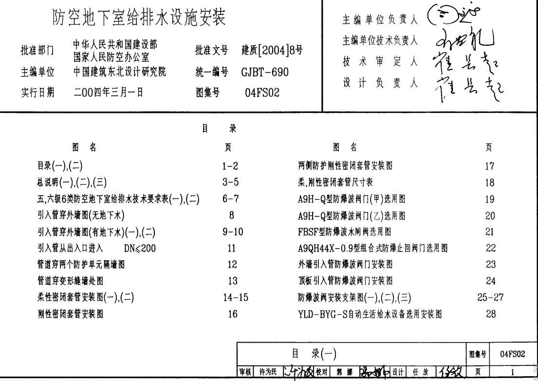 04FS02防空图集（点击下载文件） 工程造价资料封面