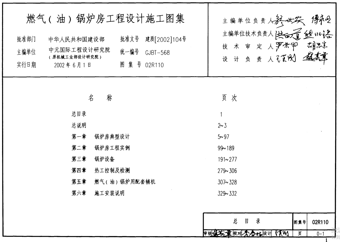 02R110 燃气(油)锅炉房工程设计施工图集（点击下载文件） 工程造价资料封面